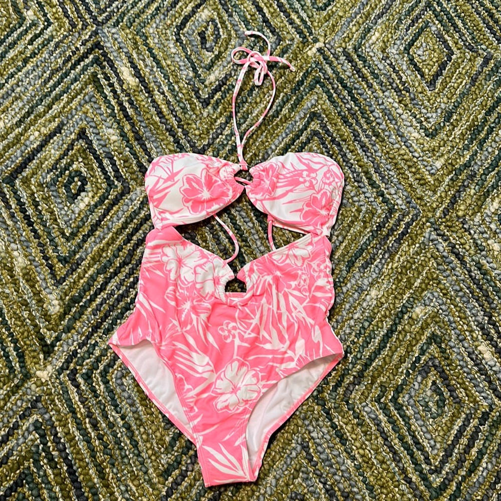 No Boundaries Pink Floral One Piece Swimsuit